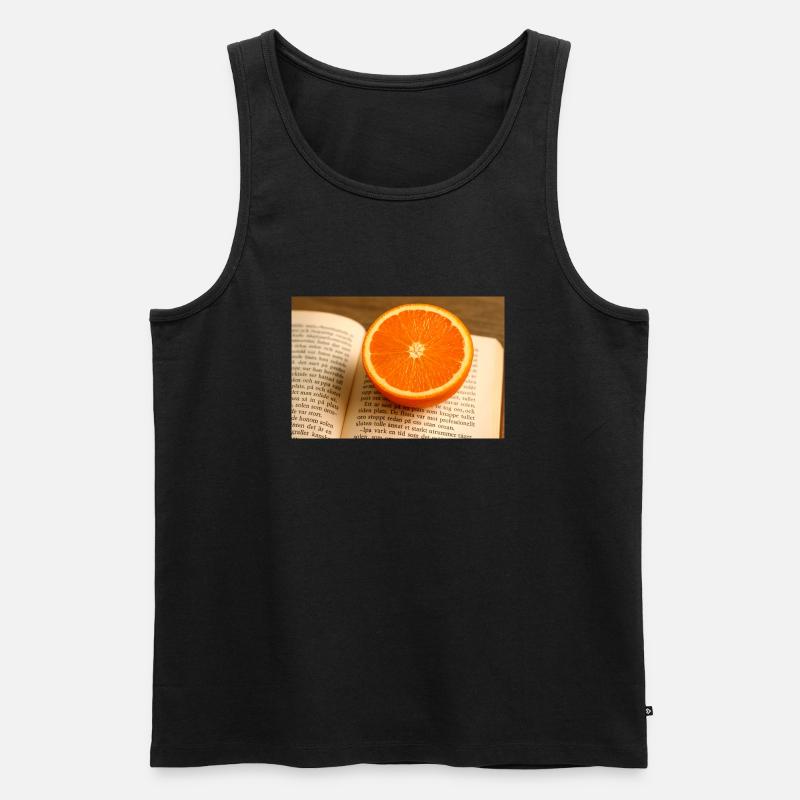 Buche und Orange - Männer Premium Bio Tank Top - Schwarz