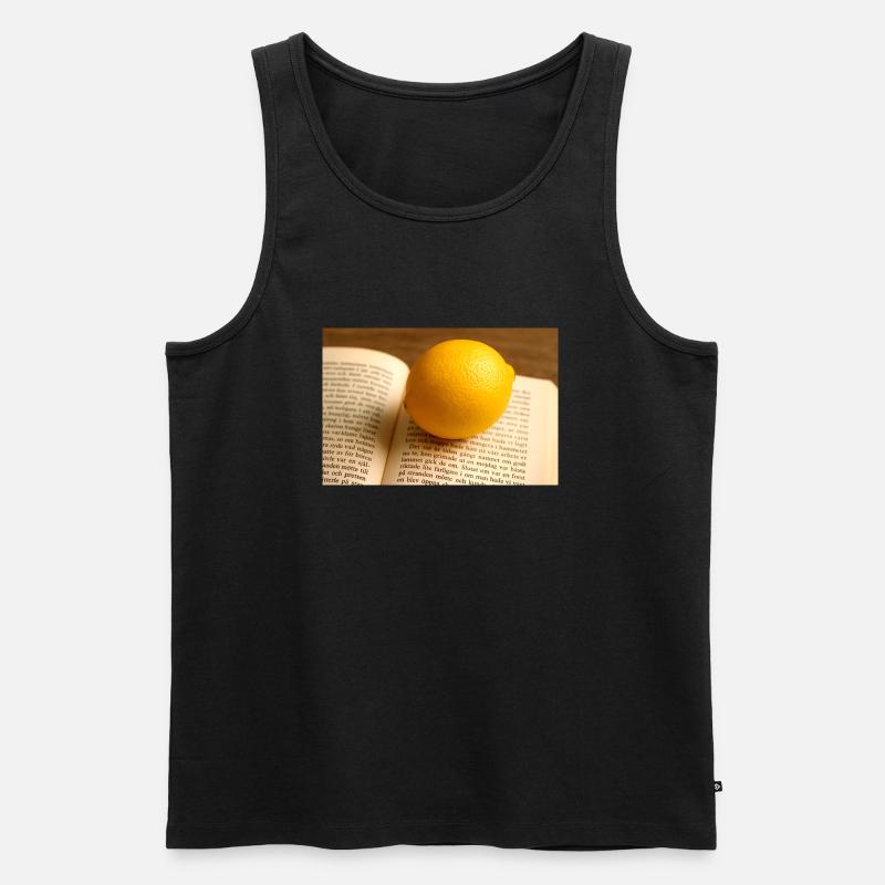 Buche und Zitrone - Männer Premium Bio Tank Top - Schwarz