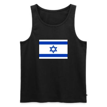Drapeau d’Israël - Débardeur bio Premium Homme - noir - Devant - Michal (187cm)