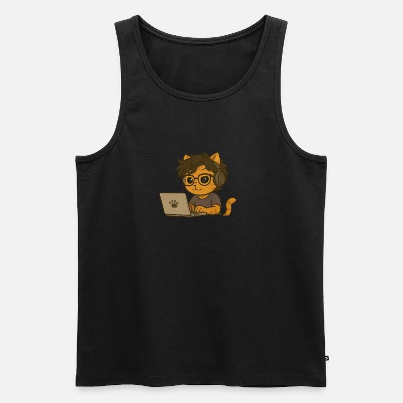 Nerd - Männer Premium Bio Tank Top - Schwarz