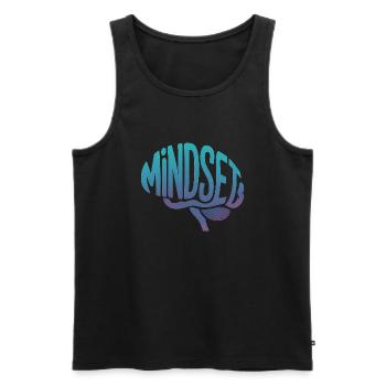 Mindset - Brain Mental Health Logo - Men's Premium Organic Tank Top - black - Front - AI Model Male 178 light (178cm)