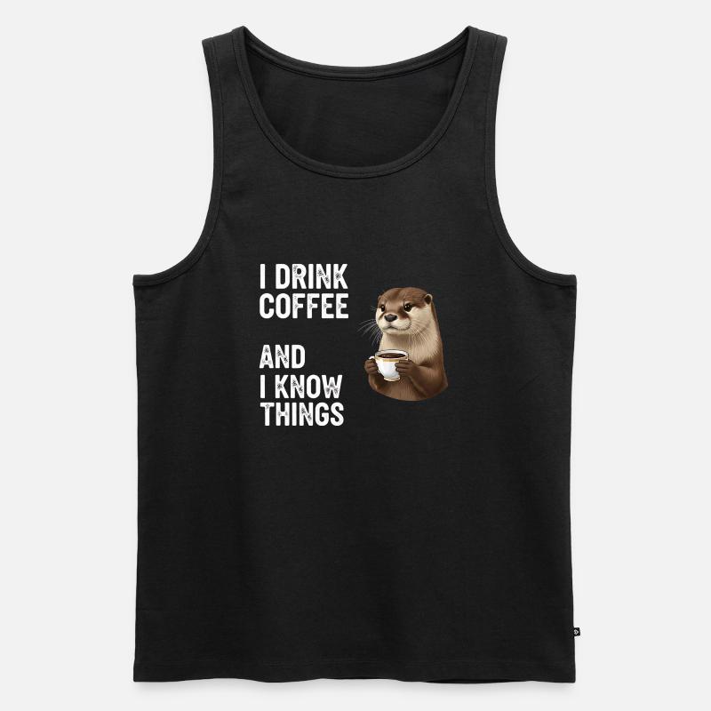 Kaffee Coffeeshop - Männer Premium Bio Tank Top - Schwarz