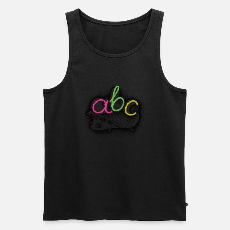 ABC Igel uebermalt Kreide - Männer Premium Bio Tank Top - undefined