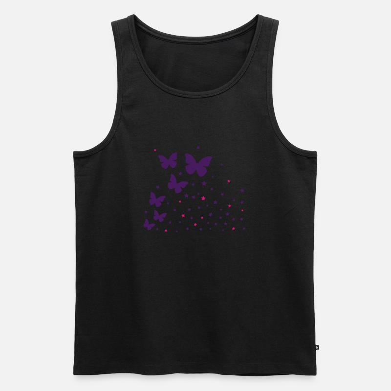 Schmetterlinge & Sternchen - Männer Premium Bio Tank Top - Schwarz