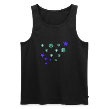 Schneeflocken - Männer Premium Bio Tank Top - Schwarz - Vorne - Michal (187cm)