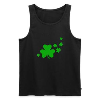 Shamrocks - Männer Premium Bio Tank Top - Schwarz - Vorne - AI Model Male 178 light (178cm)