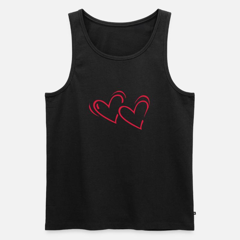 Herz, Herzen, Herzchen - Männer Premium Bio Tank Top - Schwarz