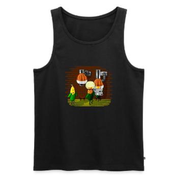 PopCorn-Barber - Men's Premium Organic Tank Top - black - Front - Michal (187cm)