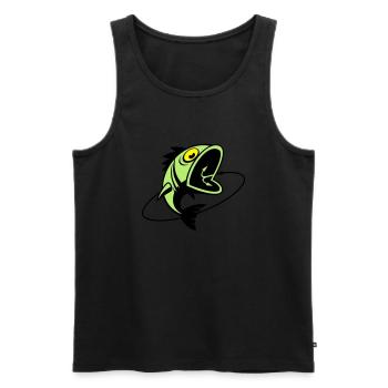 VL107B_BigFish_3c - Männer Premium Bio Tank Top - Schwarz - Vorne - AI Model Male 178 light (178cm)