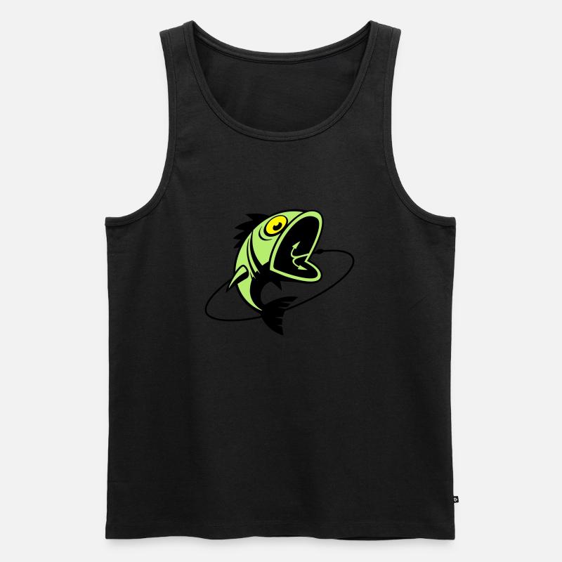 VL107B_BigFish_3c - Männer Premium Bio Tank Top - Schwarz