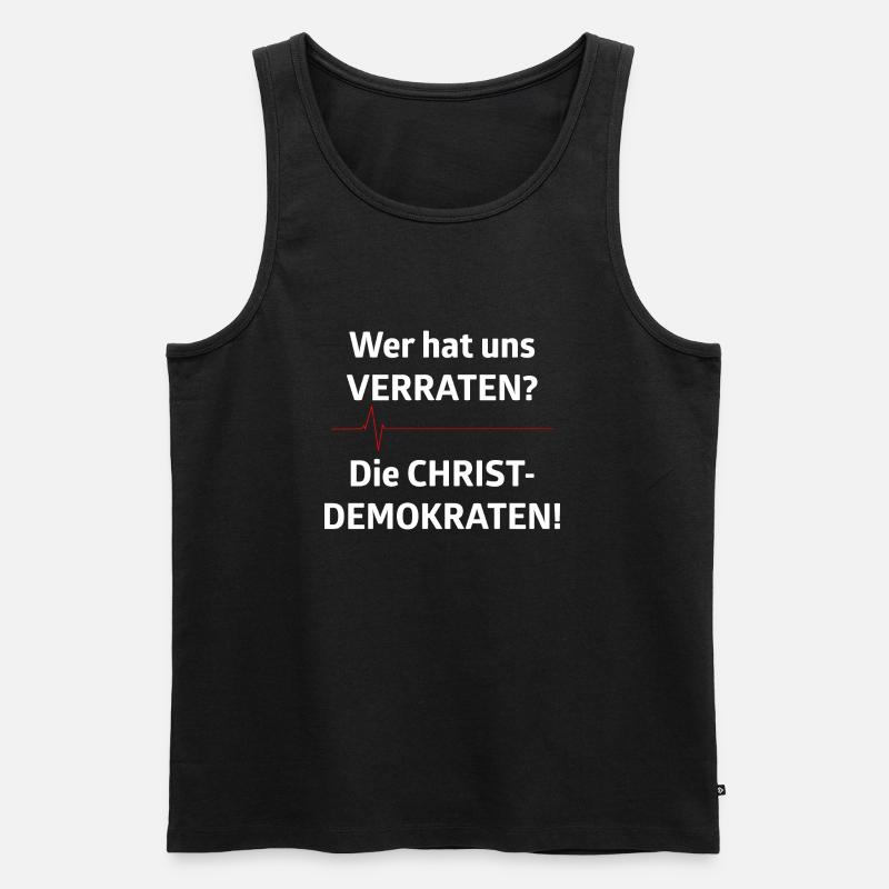 Wer hat uns verraten - Männer Premium Bio Tank Top - Schwarz