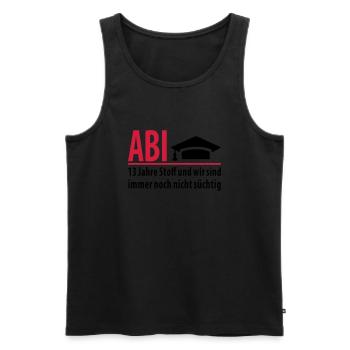 13_jahre_stoff - Men's Premium Organic Tank Top - black - Front - AI Model Male 178 light (178cm)