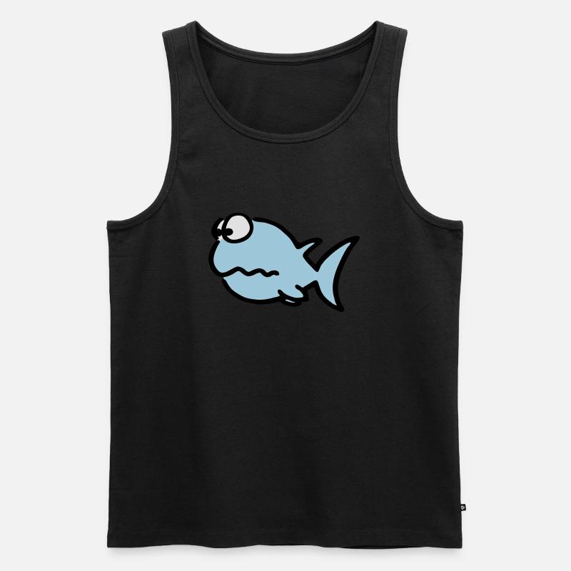 Puzzled fish - Männer Premium Bio Tank Top - Schwarz