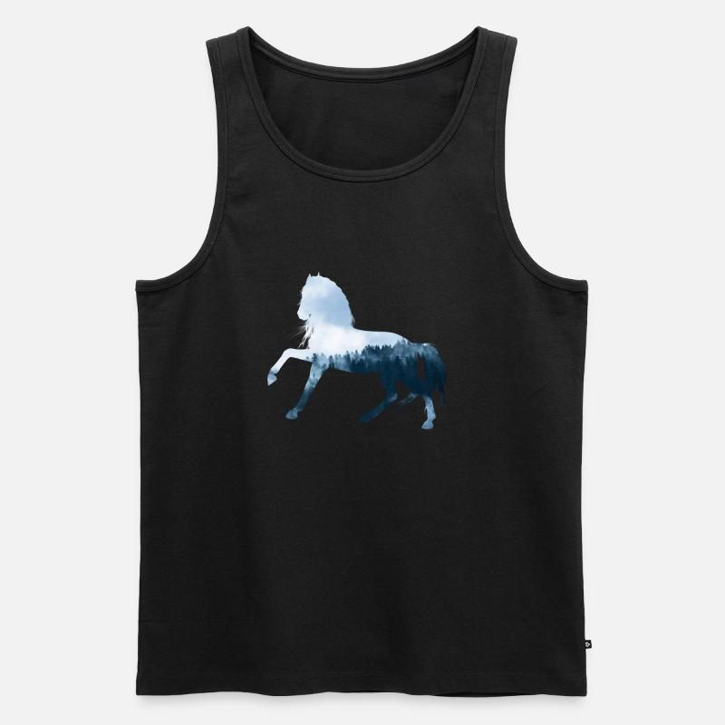 Pferd - Männer Premium Bio Tank Top - Schwarz