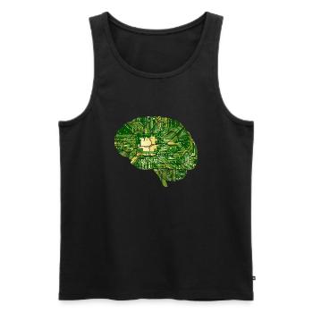 Brain Chip - Männer Premium Bio Tank Top - Schwarz - Vorne - Michal (187cm)
