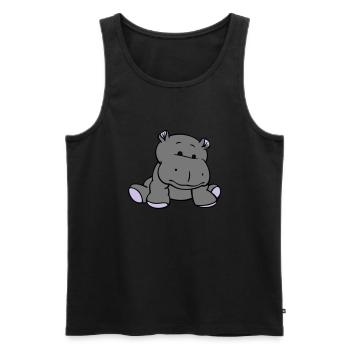 Hippo- / Nilpferd- / Flusspferd-Baby (3C) - Männer Premium Bio Tank Top - Schwarz - Vorne - AI Model Male 178 light (178cm)