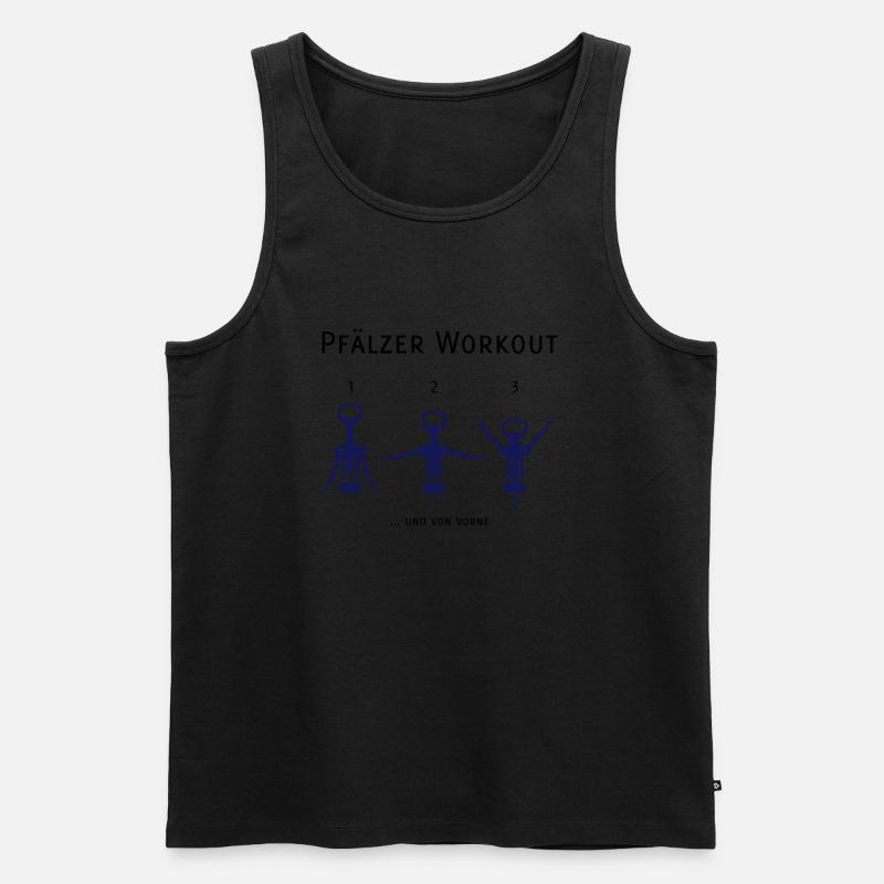 Original Pfälzer Workout - Männer Premium Bio Tank Top - Schwarz