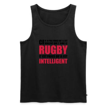 rugby - Men's Premium Organic Tank Top - black - Front - AI Model Male 178 light (178cm)