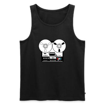 Spulen recorder - Männer Premium Bio Tank Top - Schwarz - Vorne - AI Model Male 178 light (178cm)