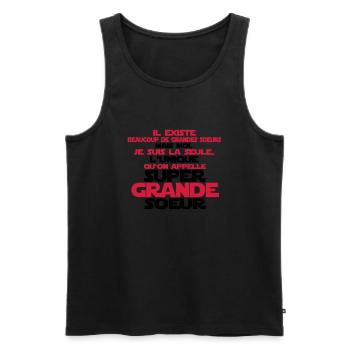 super grande soeur la seule - Débardeur bio Premium Homme - noir - Devant - Michal (187cm)