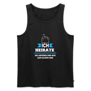 JGA - Ich Heirate - Männer Premium Bio Tank Top - Schwarz - Vorne - Michal (187cm)