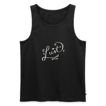 Lust | Lust & Laune weiss - Männer Premium Bio Tank Top - Schwarz - Vorne - Michal (187cm)