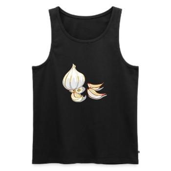 Knoblauch - Männer Premium Bio Tank Top - Schwarz - Vorne - Michal (187cm)