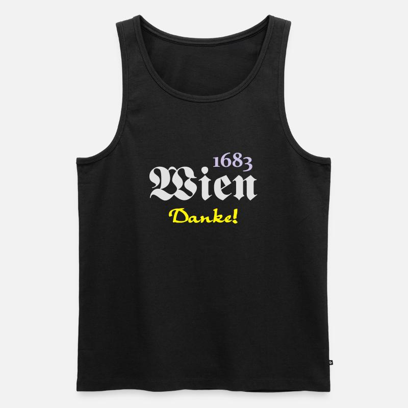 1683 Wien - Danke (3) - Männer Premium Bio Tank Top - Schwarz