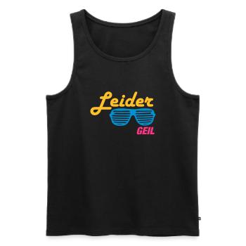 Leider Geil - Männer Premium Bio Tank Top - Schwarz - Vorne - AI Model Male 178 light (178cm)