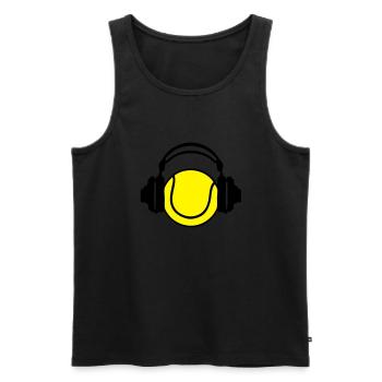 casque headphones tennis dj audio - Débardeur bio Premium Homme - noir - Devant - Michal (187cm)