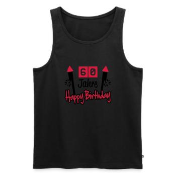 geburtstag_60 - Débardeur bio Premium Homme - noir - Devant - AI Model Male 178 light (178cm)