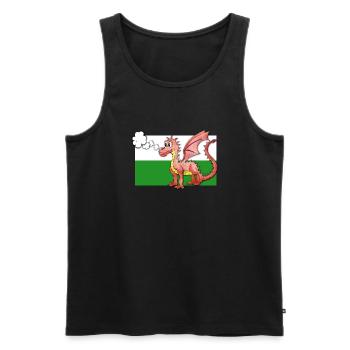Puffing Welsh Dragon - Gregory - Men's Premium Organic Tank Top - black - Front - AI Model Male 178 light (178cm)