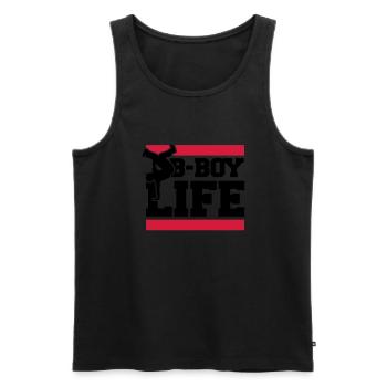 b_boy_life_c2 - Débardeur bio Premium Homme - noir - Devant - AI Model Male 178 light (178cm)