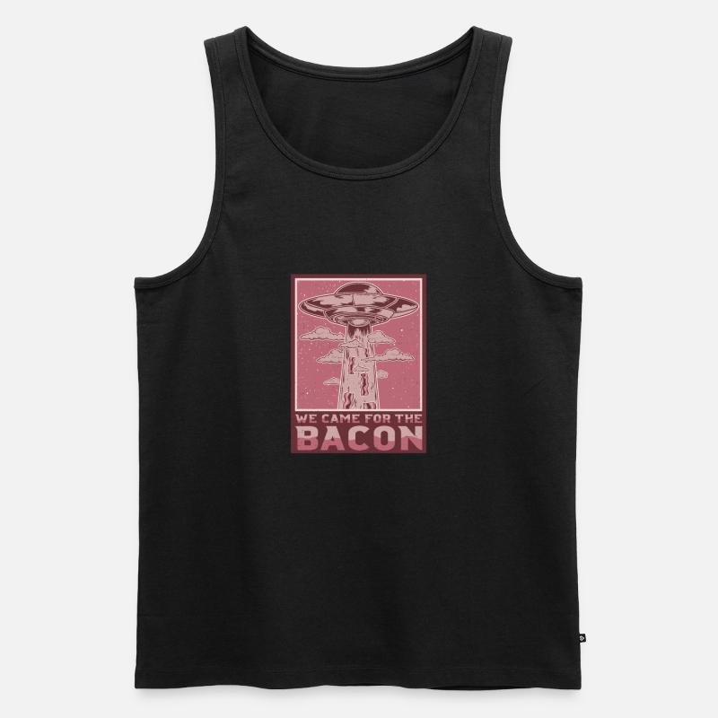Alien Ufo Abduction Funny We Came For Bacon Gift - Männer Premium Bio Tank Top - Schwarz