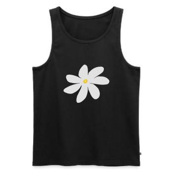 Tahitian Tiare-Blume Emblem - Männer Premium Bio Tank Top - Schwarz - Vorne - AI Model Male 178 light (178cm)