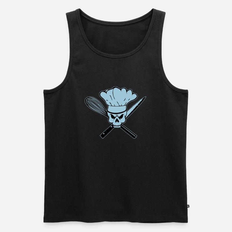Koch Pirat oder Rebell Totenkopf - Männer Premium Bio Tank Top - Schwarz
