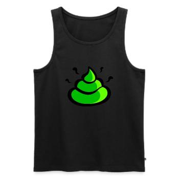 emoji caca vert - Débardeur bio Premium Homme - noir - Devant - Michal (187cm)