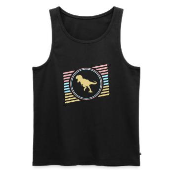 T-Rex - Männer Premium Bio Tank Top - Schwarz - Vorne - Michal (187cm)
