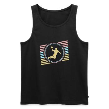 handball - Débardeur bio Premium Homme - noir - Devant - Michal (187cm)