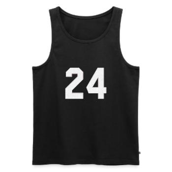 Baseball Sports Jersey number / Jersey Number 24 - Men's Premium Organic Tank Top - black - Front - AI Model Male 178 light (178cm)