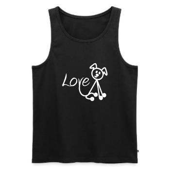 Amour des chiens - Débardeur bio Premium Homme - noir - Devant - Michal (187cm)