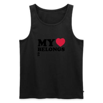 My heart belongs to - Men's Premium Organic Tank Top - black - Front - Michal (187cm)