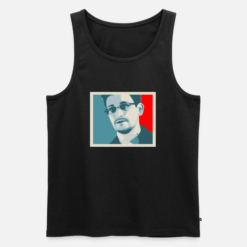 Snowden - Männer Premium Bio Tank Top - Schwarz