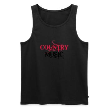 Country Music - Men's Premium Organic Tank Top - black - Front - AI Model Male 178 light (178cm)