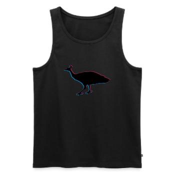 3d bird silhouette outline shadow peacock pheasant feather - Men's Premium Organic Tank Top - black - Front - Michal (187cm)