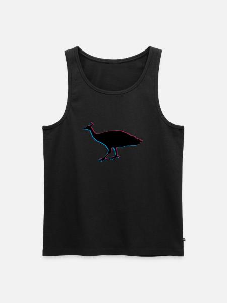 3d fugl silhuet omrids skygge påfugl fasan fjer - Herre Premium økologisk tanktop - sort