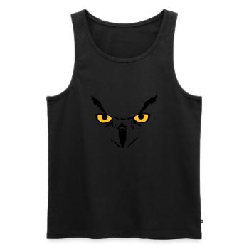 Owl face - Männer Premium Bio Tank Top - Schwarz - Vorne - AI Model Male 178 light (178cm)