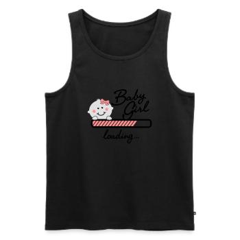 Baby Girl loading... - Männer Premium Bio Tank Top - Schwarz - Vorne - Michal (187cm)