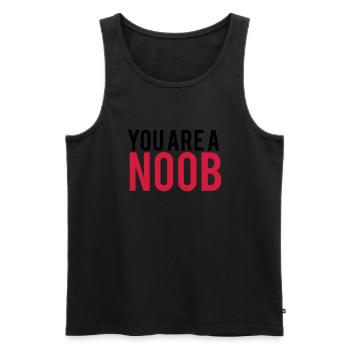 You are a Noob Logo - Männer Premium Bio Tank Top - Schwarz - Vorne - Michal (187cm)