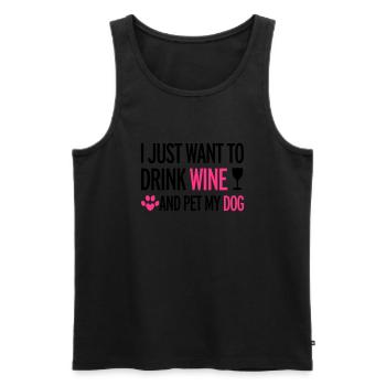 Wine - Männer Premium Bio Tank Top - Schwarz - Vorne - AI Model Male 178 light (178cm)
